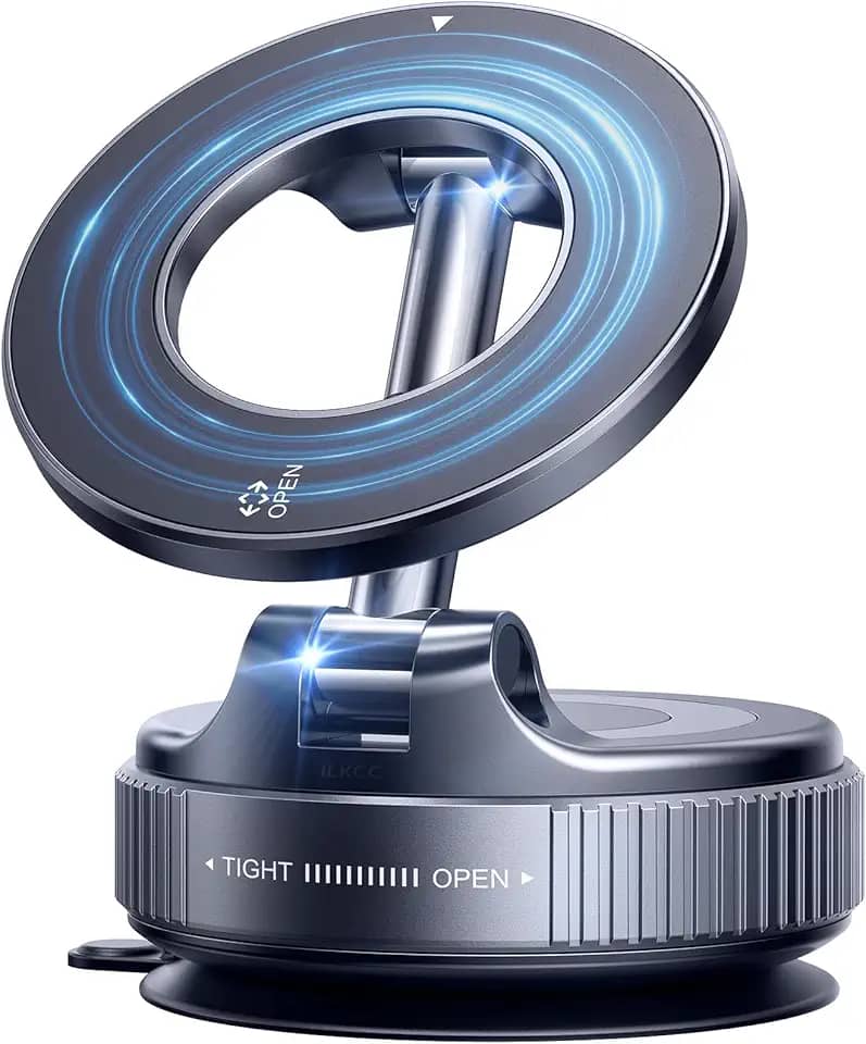 Suporte magnético para telefone com sucção a vácuo, suporte de ventosa a vácuo atualizado 2025 para Magsafe, suporte magnético portátil dobrável de 360° para carros/academias/espelhos/superfície