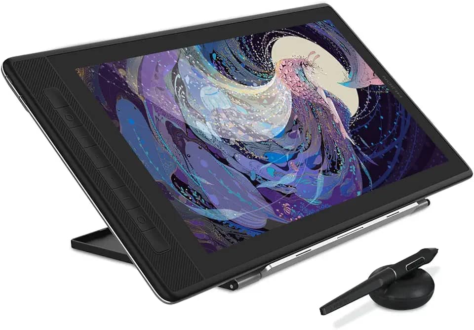 HUION Mesa digitalizadora Kamvas Pro 16 2.5K QHD com tela QLED Tablet gráfico totalmente laminado com caneta, tablet de arte digital de 15,6 polegadas compatível com Mac, PC, Android e Linux