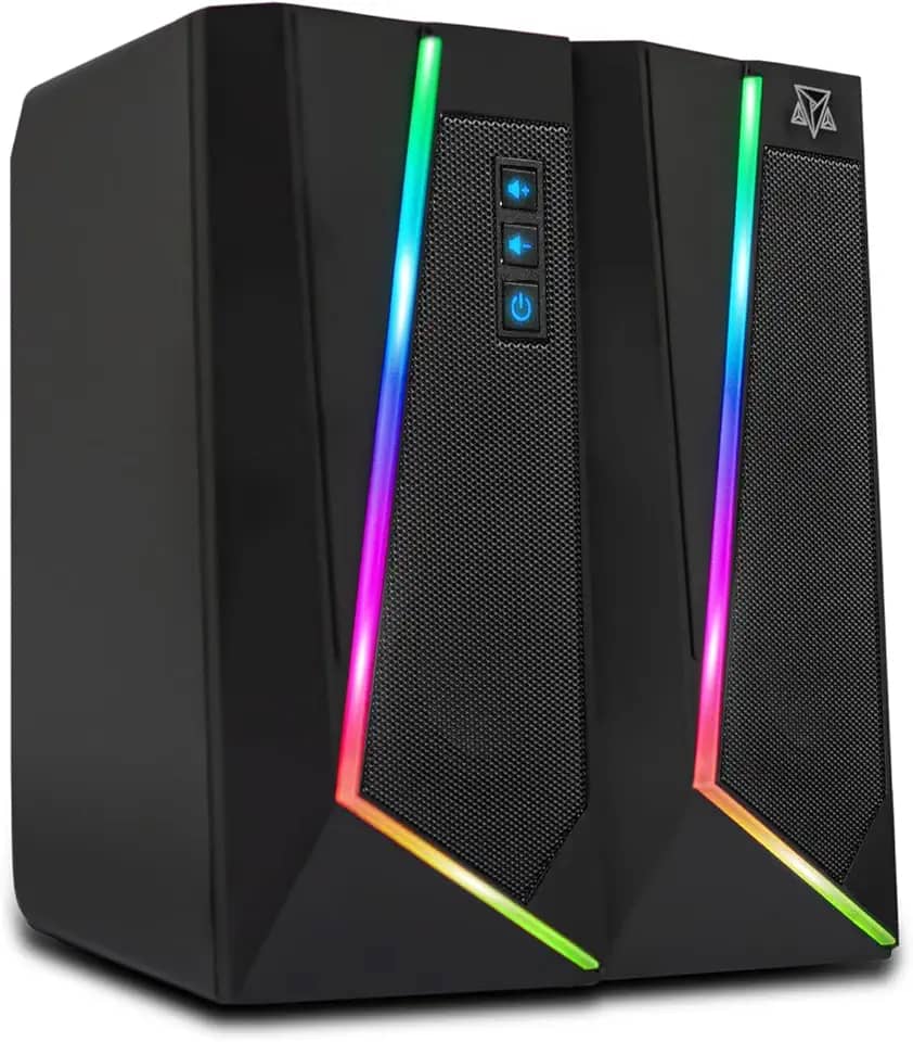 Caixa De Som Adamantiun Nirvan S10a P2 3.5mm Estéreo 2.5 3W*2 RGB Preto