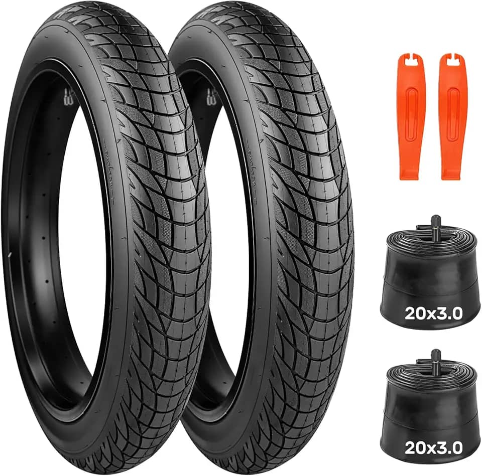 Pneu gordo 20x3.0 para bicicleta elétrica – Pneu E-Bike de baixo perfil para ruas da cidade, estradas de cascalho e melhor eficiência energética