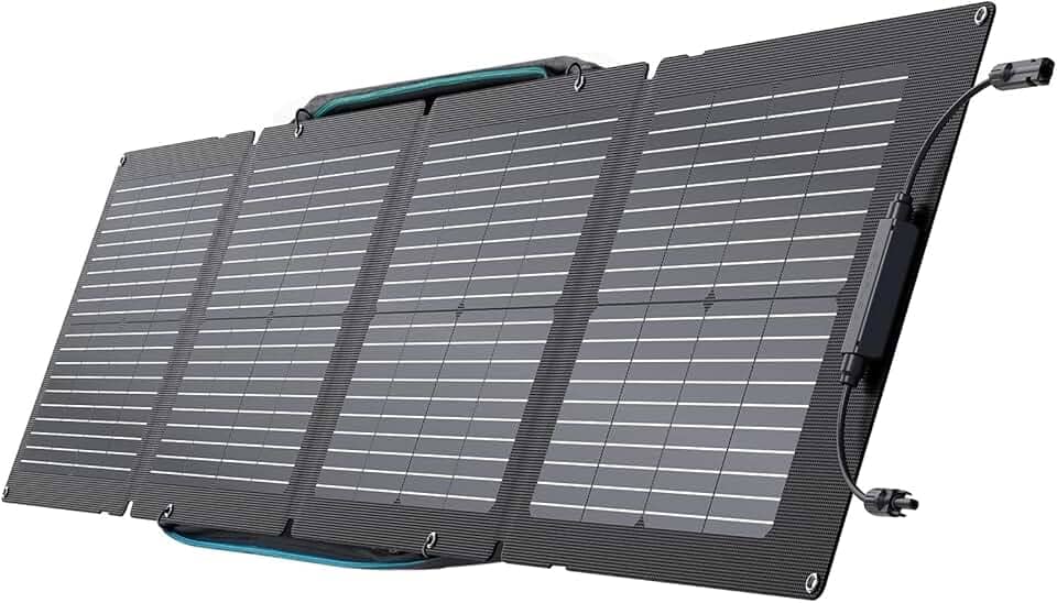 EF ECOFLOW Painel Solar Portátil de 110W, Dobrável com Bolsa de Transporte, Alta Eficiência de 23%, Design à Prova d'Água e Poeira IP68 para Camping, Caravanas ou Quintal