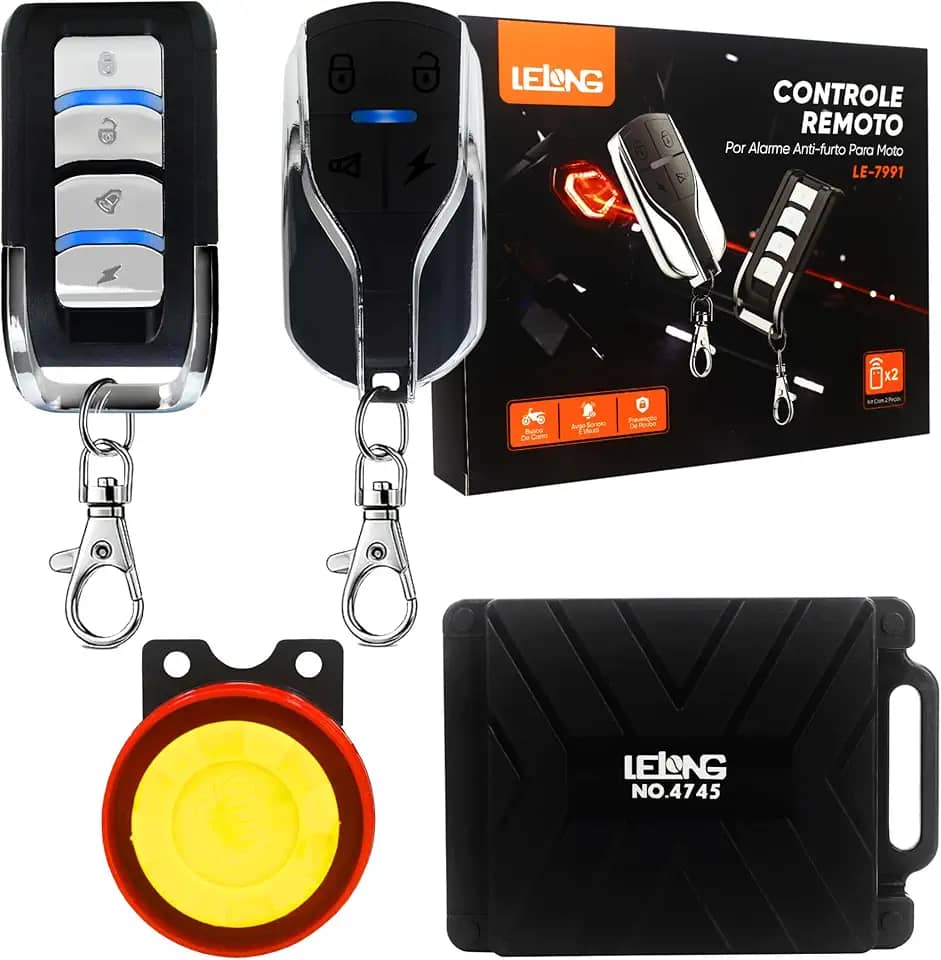 Alarme Anti-Furto para Moto com Partida Remota Sirene e 2 Controles