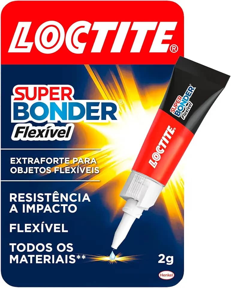 Loctite Super Bonder Power Gel, Cola Transparente com Fórmula Especial Flexível, Super Forte, Supercola Para Todos os Tipos de Materiais, 1x2g