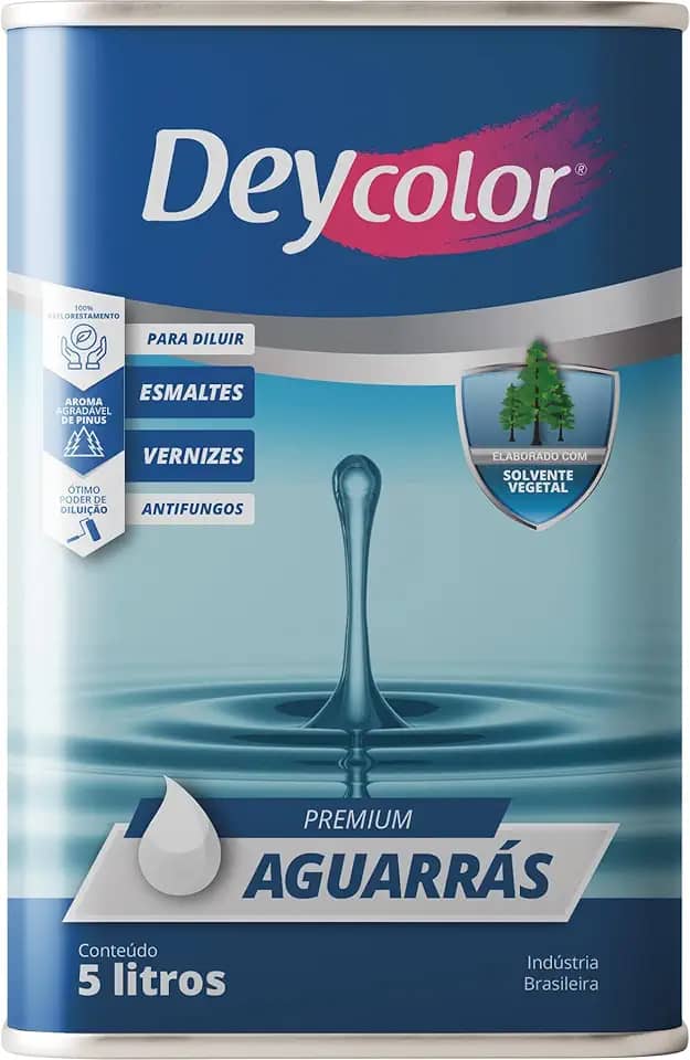 Aguarrás Premium Deycolor 5l – Solvente para Tintas, Diluente de Esmaltes Sintéticos e Vernizes – Uso Profissional e Doméstico
