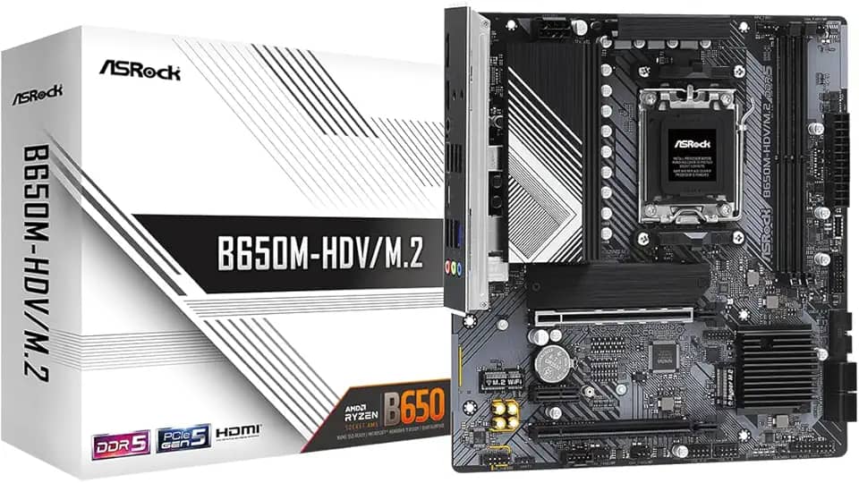 Placa Mãe ASRock B650M-HDV/M.2, Chipset B650, AMD AM5, mATX, DDR5