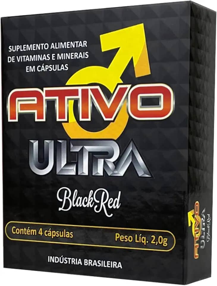 Estimulante Masculino Ativo Ultra Black Red em Cápsulas Naturais