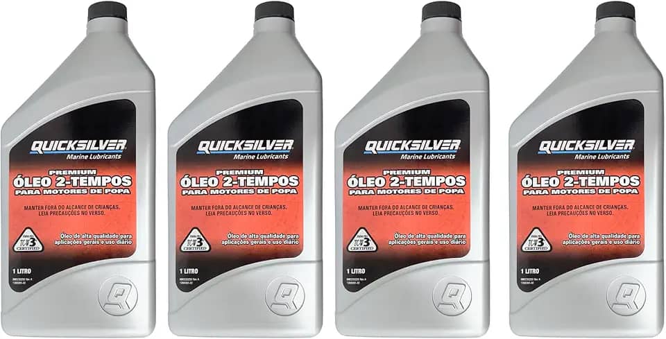 Óleo Náutico Quicksilver TCW3 Original Motores Popa 4 Litros