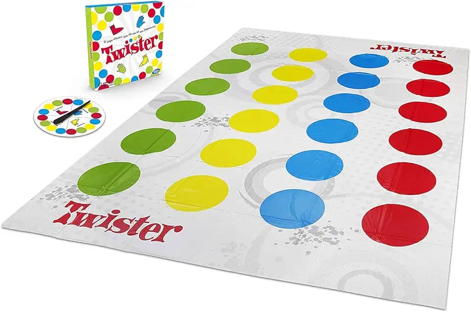 Hasbro Gaming, Jogo de Festas, Twister - Novos Movimentos, Jogo de Equilíbrio, 2 Jogadores ou Mais - A partir de 6 Anos