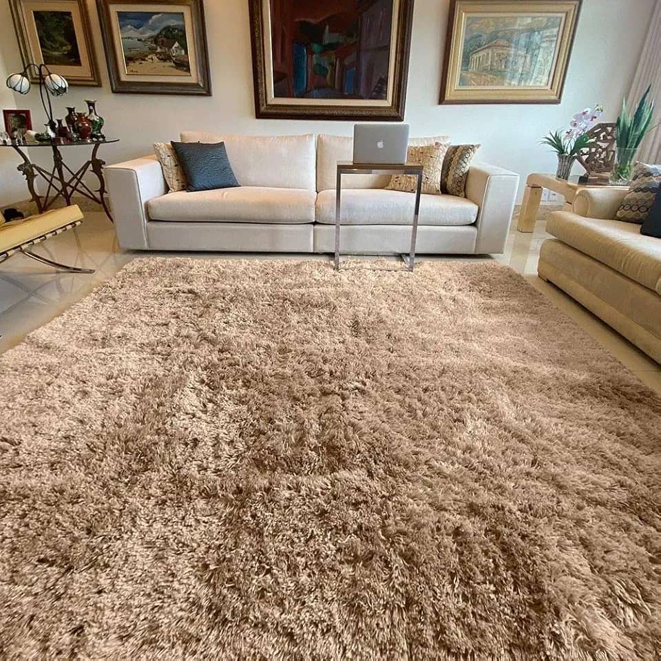 Tapete para Sala e Quarto Felpudo Cronos Casa Dona 200x300 cm Caramelo