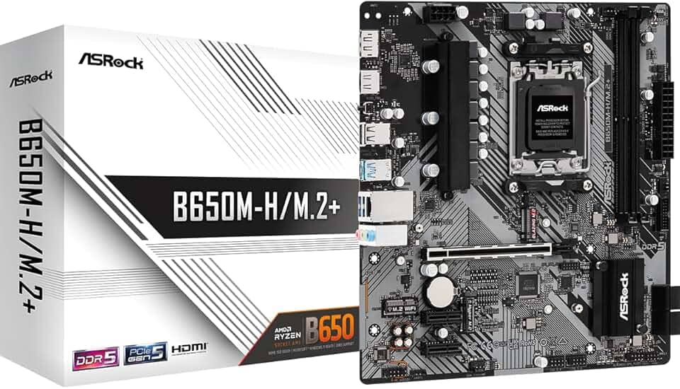 Placa Mãe Asrock B650M-H/M.2+ (AM5/2xDDR5/HDMI/DP/M.2/USB 3.2)