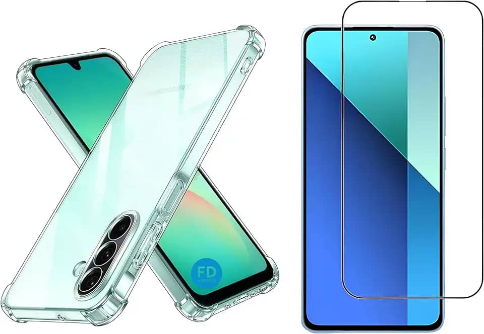 Kit Capa Capinha Anti-Impacto Premium Transparente + Película de Cerâmica 9D ou Privacidade 9D para Samsung Galaxy A26 - FD Acessórios (Capa + Película Cerâmica 9D)