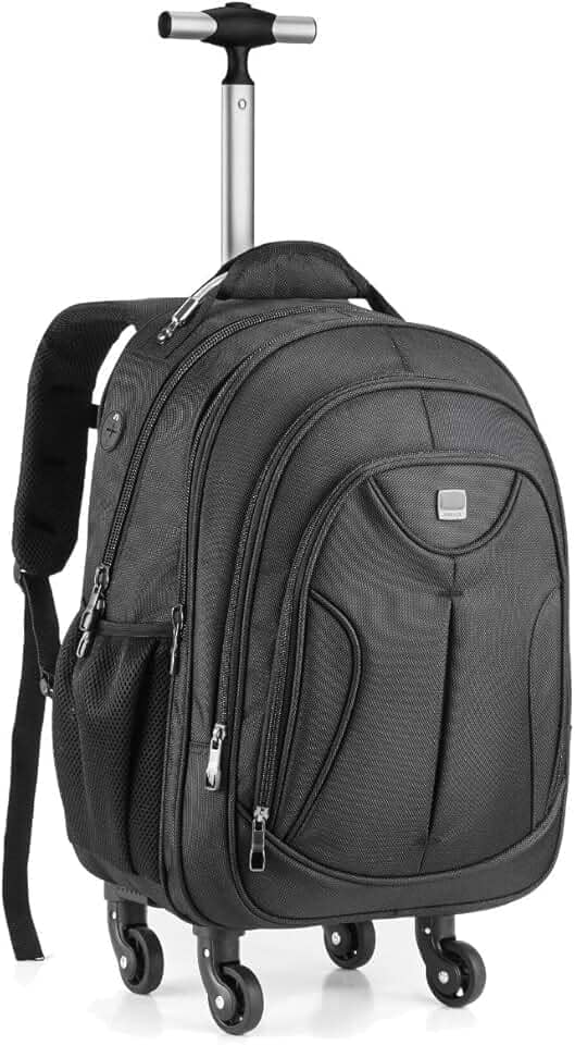 Genérico Mochila Rodinha Carrinho 360° Executiva Notebook Reforçada 360 Graus Preta M