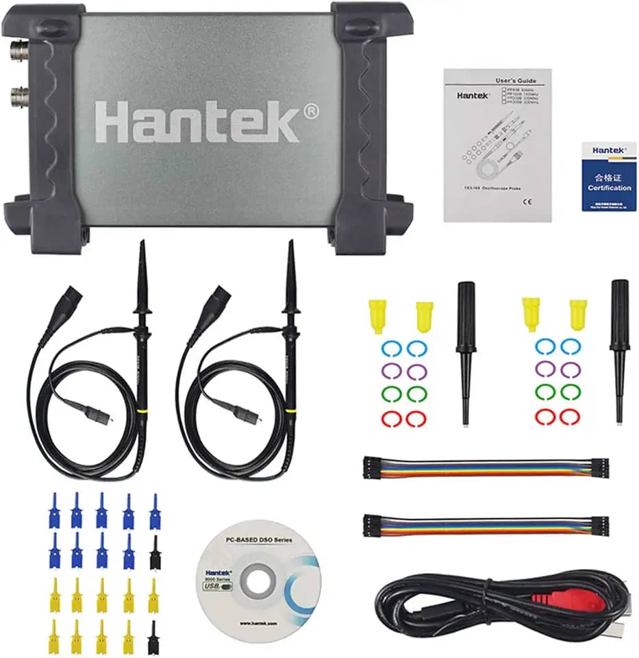 Hantek 6022Bl Pc Digital Osciloscópio Portátil 16 Canais 20Mhz 48Msa/S Armazenamento Multifuncional Analisador Lógico Portátil Usb Osciloscópio