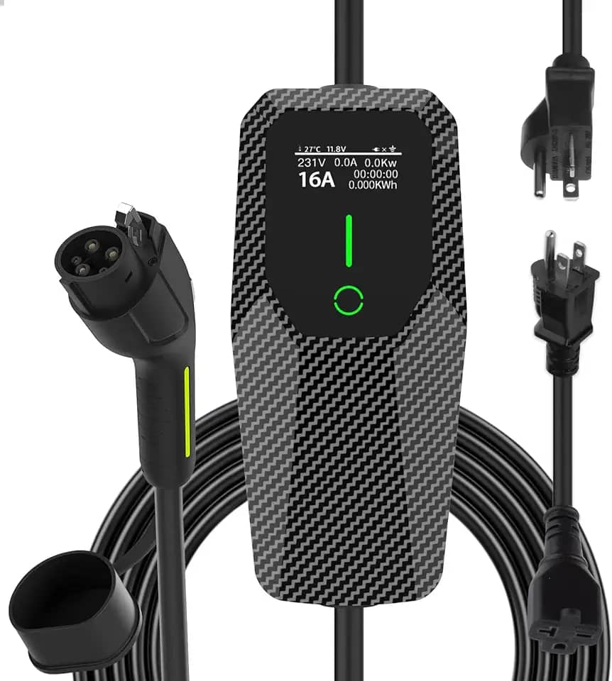 Cabo de carregamento de veículos elétricos Nível 1-2 3,6 KW 16A EV carregador portátil 6 m NEMA 6-20/5-15 plugue de corrente ajustável EV e carregador de carro híbrido plug-in para SAE_J1772