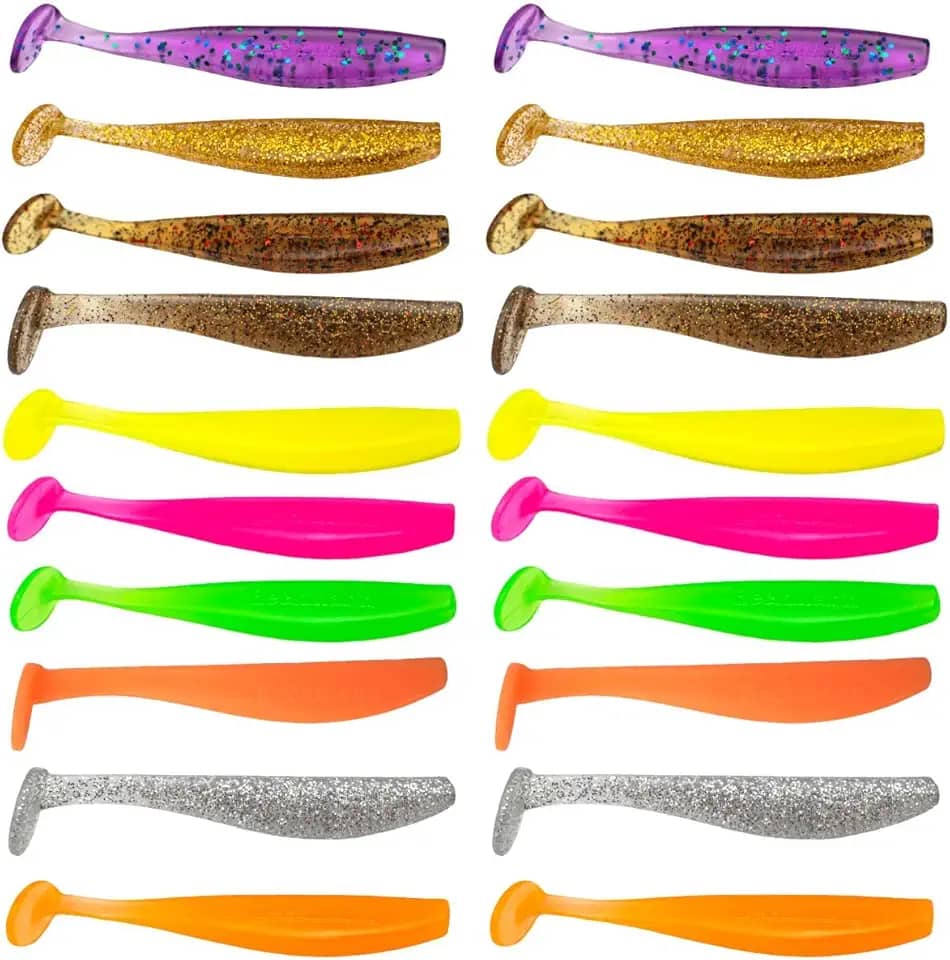 Kit 30 Isca Artificial Soft Shad 6cm ou 9cm Silicone Macia Para Pesca de Tucunaré Robalo Traíra