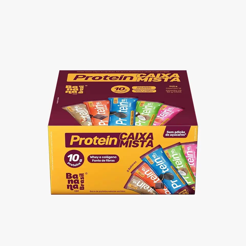 Banana Brasil - Barra de proteínas sabores sortidos - (12 Unidades com 30g)
