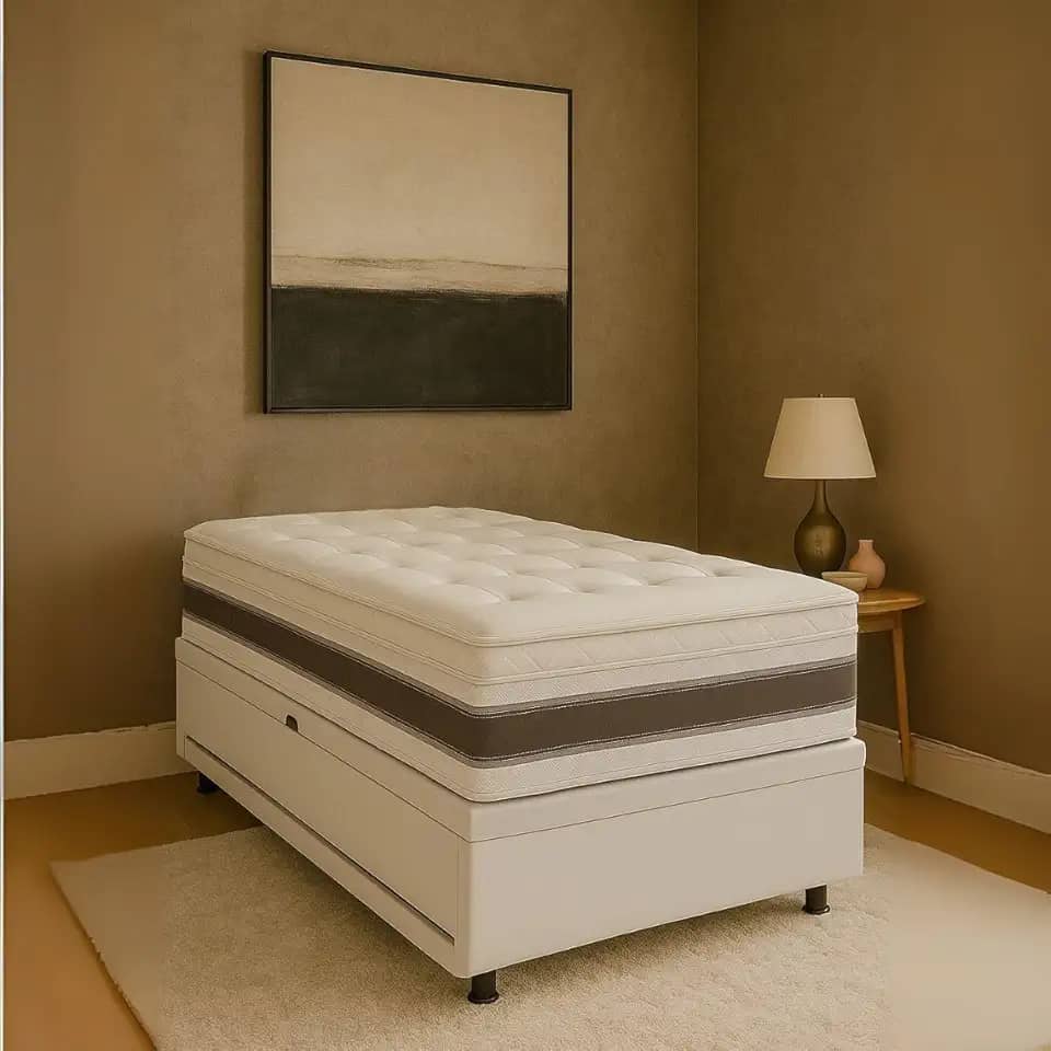 Cama Box Baú Solteiro com Cama Auxiliar 188x88 Reforçada Cor Branco
