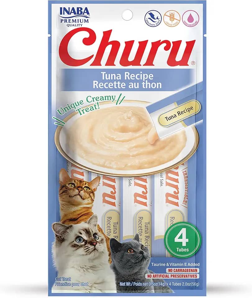 Churu Petisco Para Gato Sabor Atum 4 Tubos de 14g