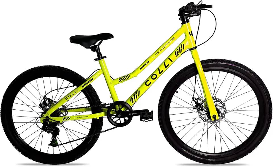 Colli Bike Bicicleta Londres Quadro Rebaixado Aço Carbono Aro 24, Aros Aero Parede Dupla Tamanho do quadro 14' 36 Raias 7 Velocidades Freios a Disco Suporte de guidão Down Hill