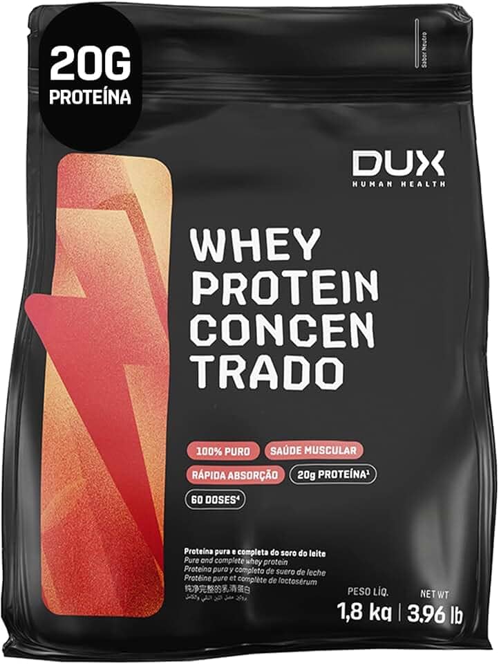 Whey Protein Concentrado Sem Sabor Refil 1.8kg – Contribui Para o Ganho Muscular Hipertrofia – Dux Human Health
