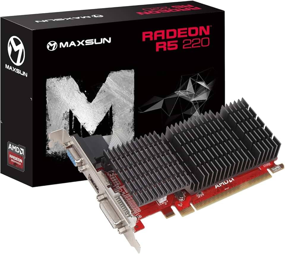 maxsun Placa gráfica GPU AMD Radeon R5 220 2GB (DVI-I, HDMI, VGA) - Pronto para baixo perfil
