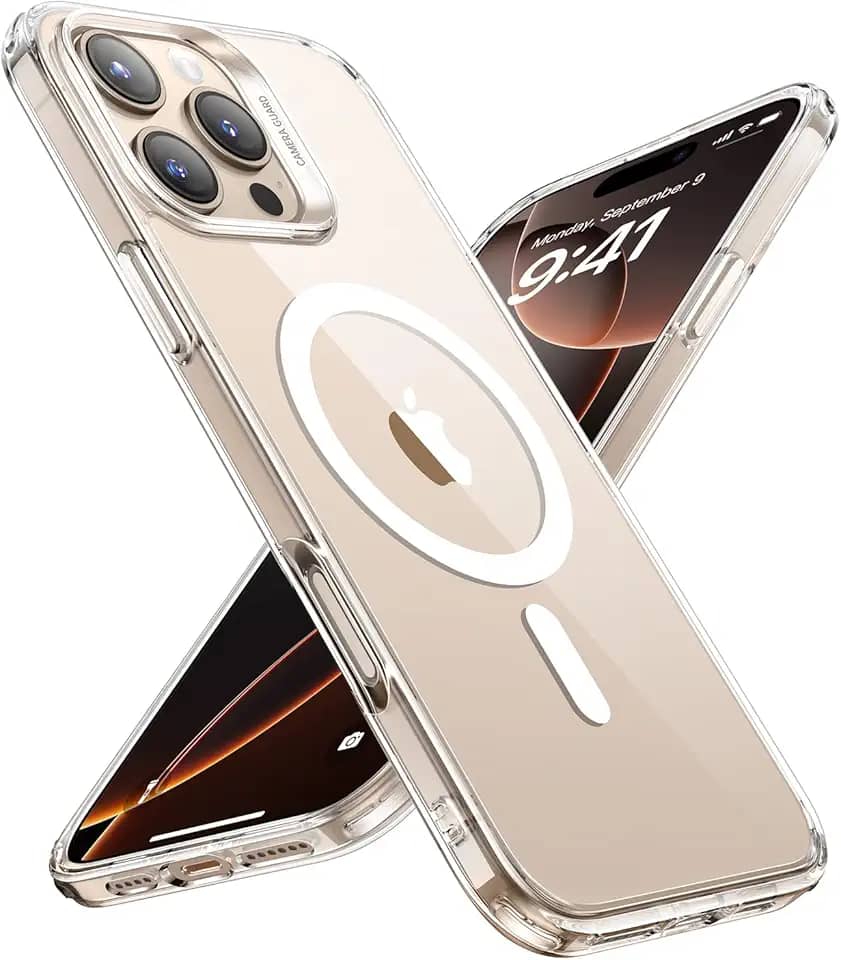 ESR para iPhone 16 Pro Max capa, compatível com MagSafe, proteção de nível militar, resistente ao amarelecimento, parte traseira resistente a arranhões, transparente