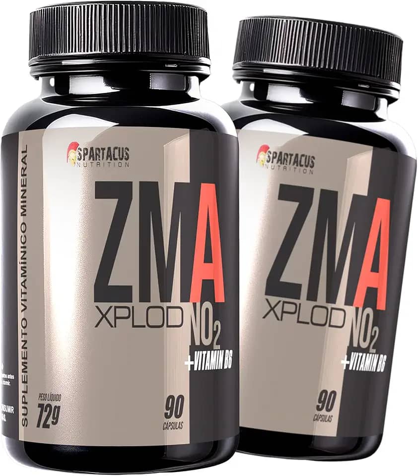 2x ZMA NO2 XPLOD Magnésio Zinco Cálcio Vitamina B6 90 Cápsulas Suplemento Alimentar Vitamínico Mineral Adulto Não Contém Glúten