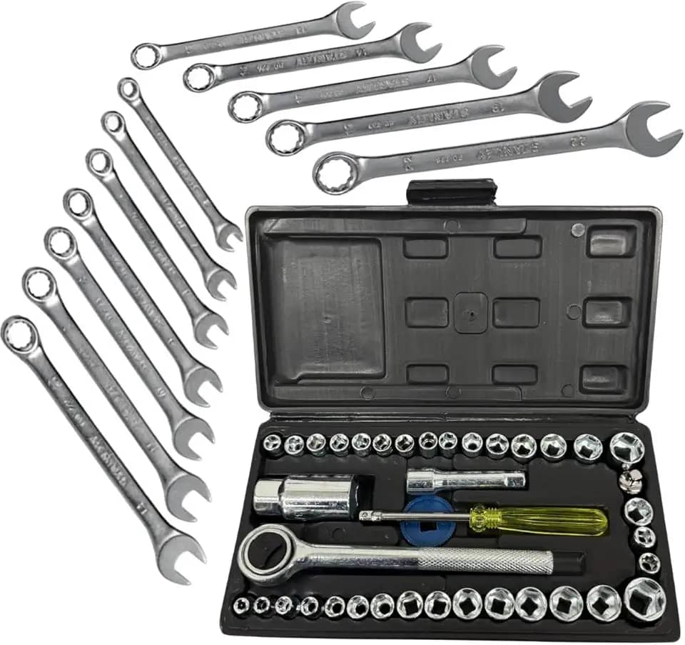 Kit Chave Combinada Boca Estrela Resistente 6a22mm Jogo Soquete Chave Catraca Canhão Pito Aço Carbono 52pçs