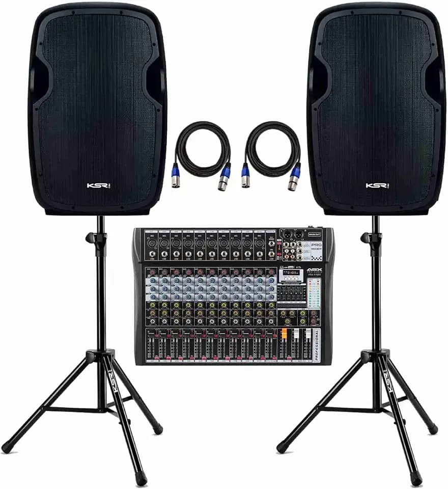 Kit Som Igreja Bar Caixa Ativa 15 Ksr K815 + Mesa 12 + Tripe