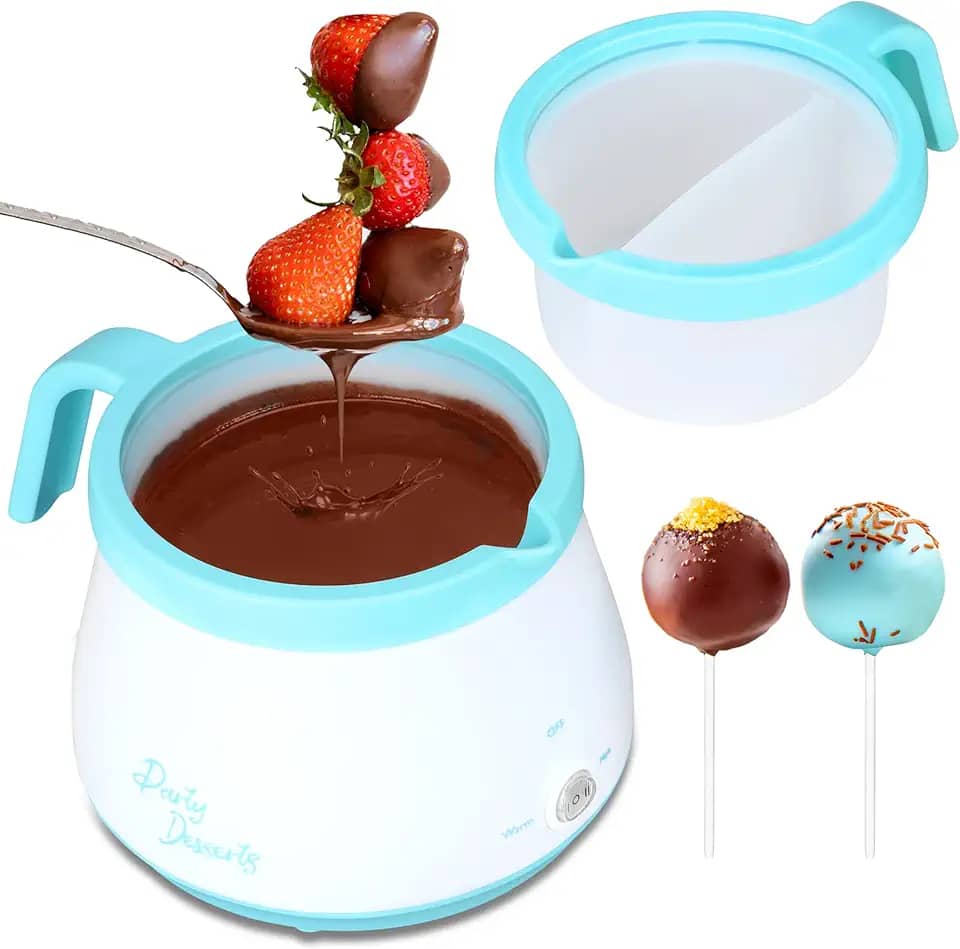 Panela para derreter doces e chocolate com 2 panelas, derrete chocolate doce em alguns minutos, ideal para bolos, bolos, bolos, 2,5 xícaras, água-marinha
