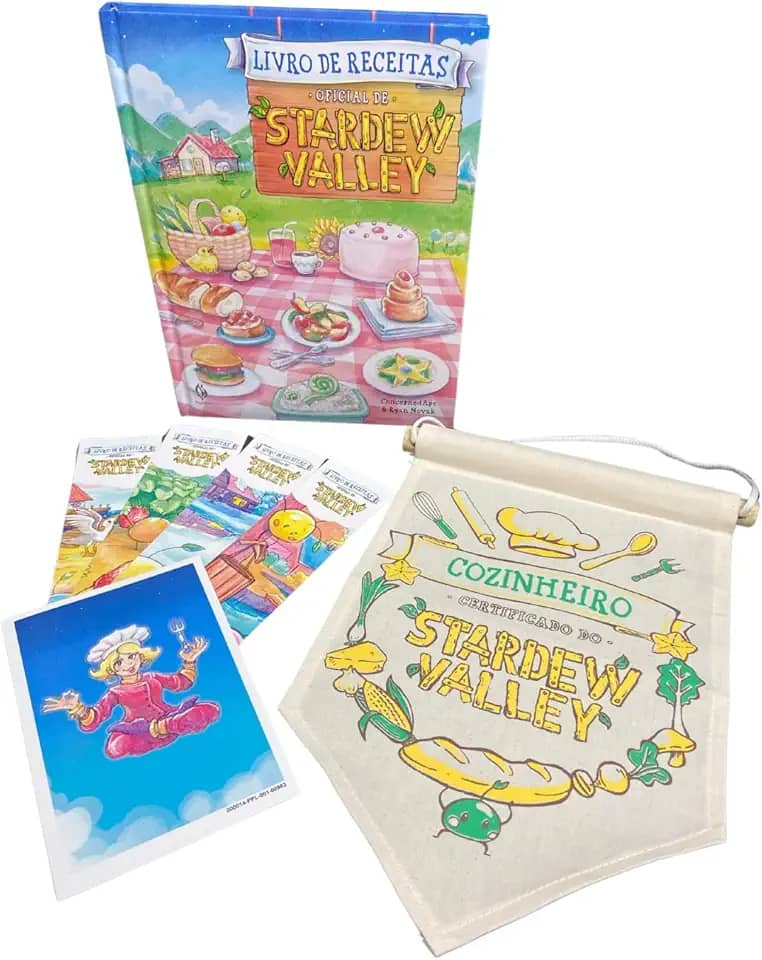 Livro de receitas oficial de Stardew Valley - Capa dura (Acompanha Flâmula)