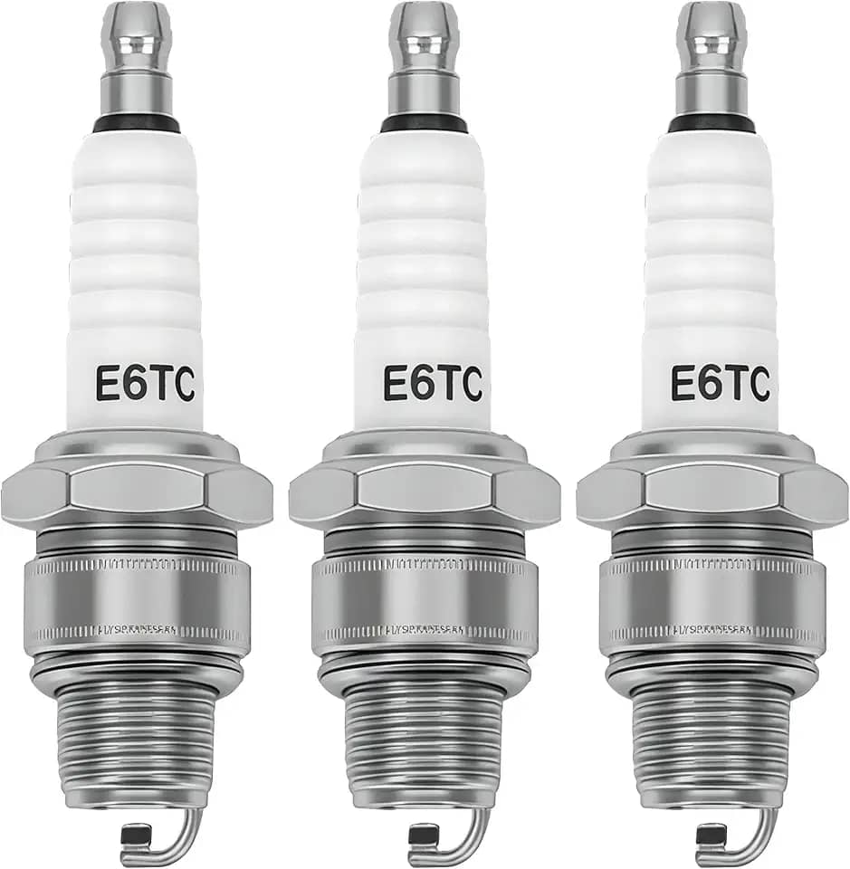 Pacote com 3 velas de ignição E5TC de substituição para E6TC E6RC BP6HS, compatível com motor Predator 79cc, Mini bicicleta Coleman CT100U CC100X, FRP GMB100, Massimo MB100 CK100 SK100 Go Kart, ATV