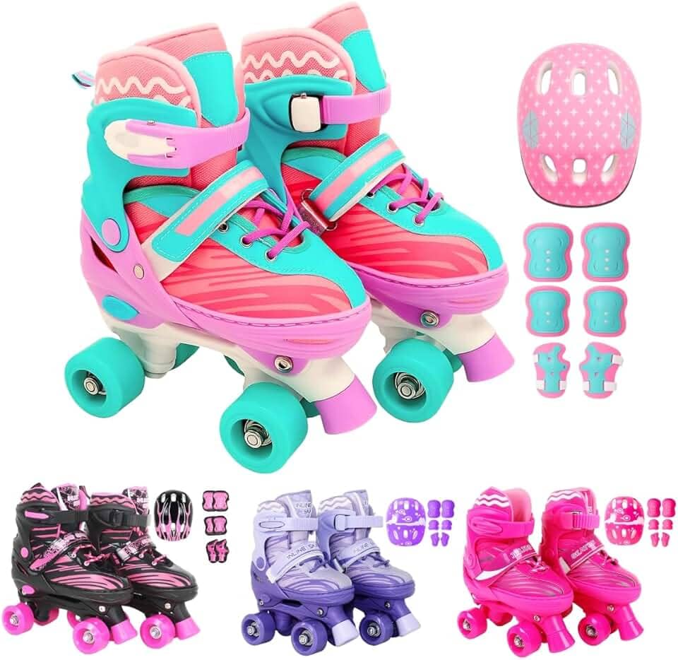 Patins Infantil Roller 4 Rodas Proteção Ajustável