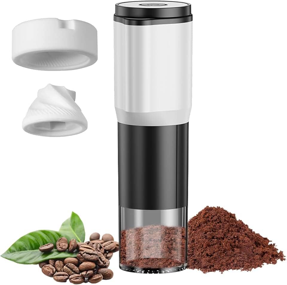 Moedor de Café Elétrico Portátil, Moedor de Café com USB, 4 Modos de Moagem, para Café Expresso, Café Coado, Prensa Francesa, em Viagens, em Trânsito, em Casa