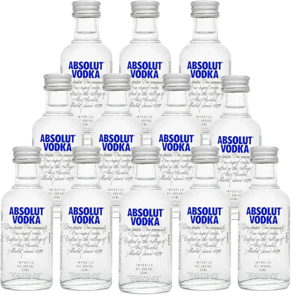 Mini Vodka Absolut, Kit 12 Unidades, 50ml