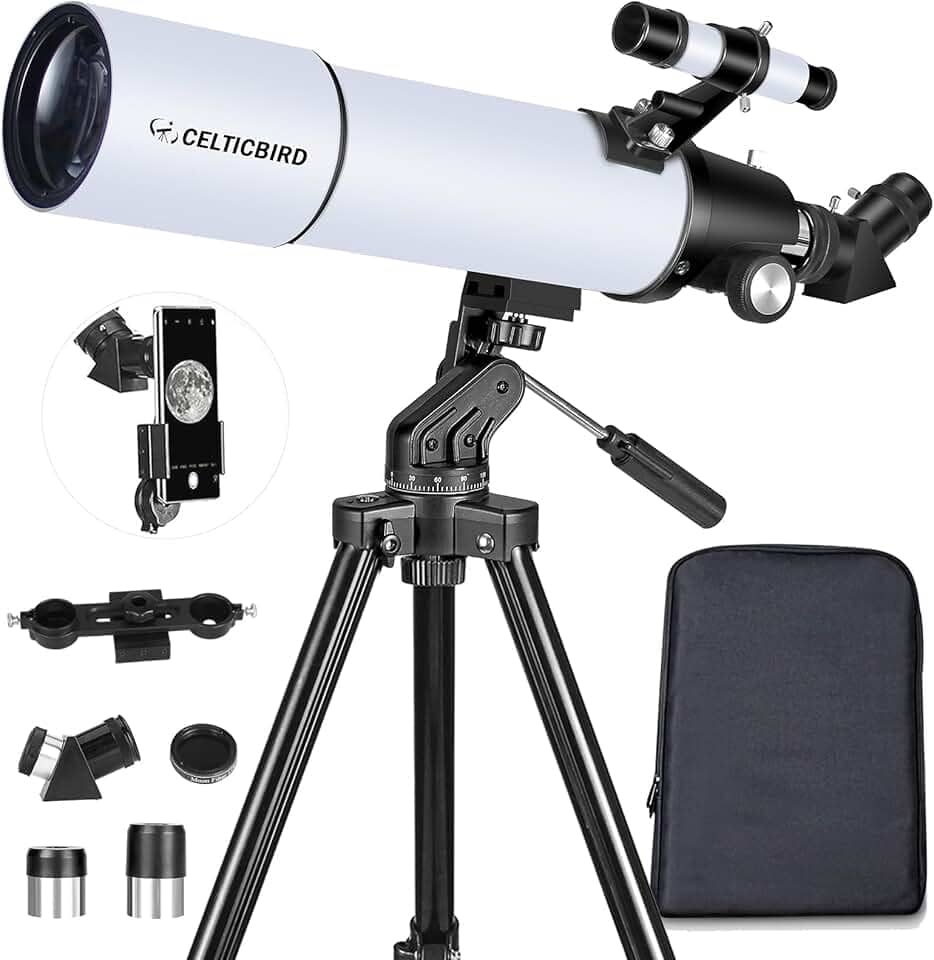 80x600mm AZ Telescope, Travel Telescopes for Adults Astronomy, Telescopio for Beginners,Kids with Backpack, Moon Filter, Phone Adapter
