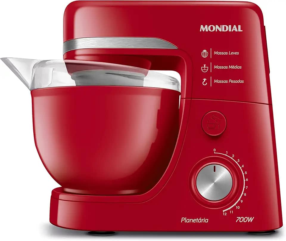 Batedeira Planetária, Mondial, Vermelho, 700W, 220V - BP-03-R