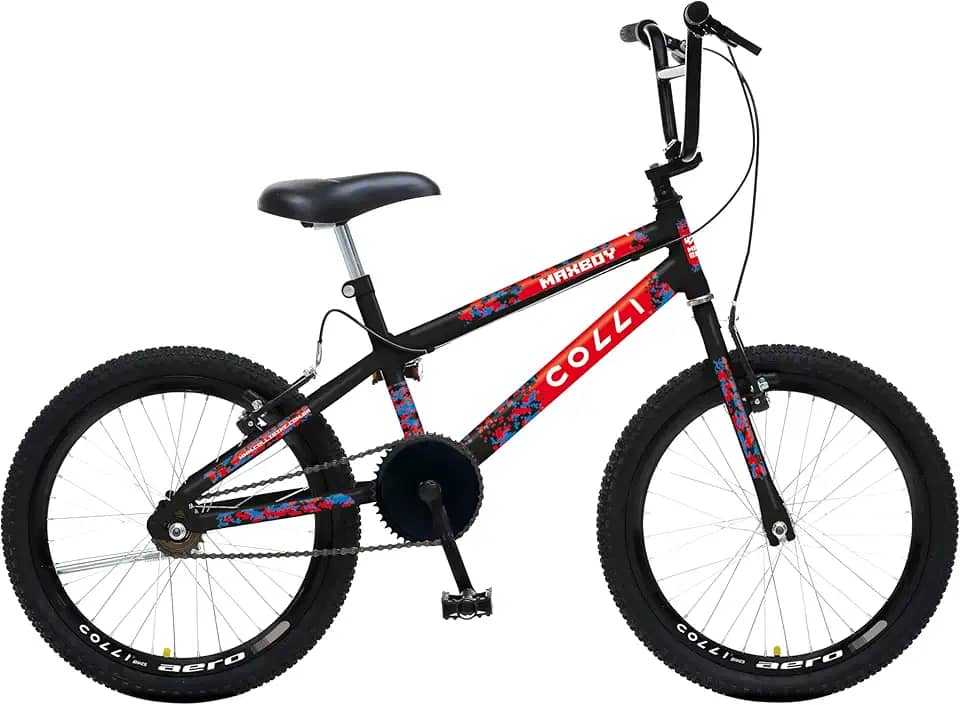 Colli Bike, Bicicleta Max Boy CROSS, Aro 20 S/M 36 Raias, Freios V-Brake Nylon, Descanso Lateral, Aro 20, Roda Livre 1V 18D, Guidão Cross/BMX