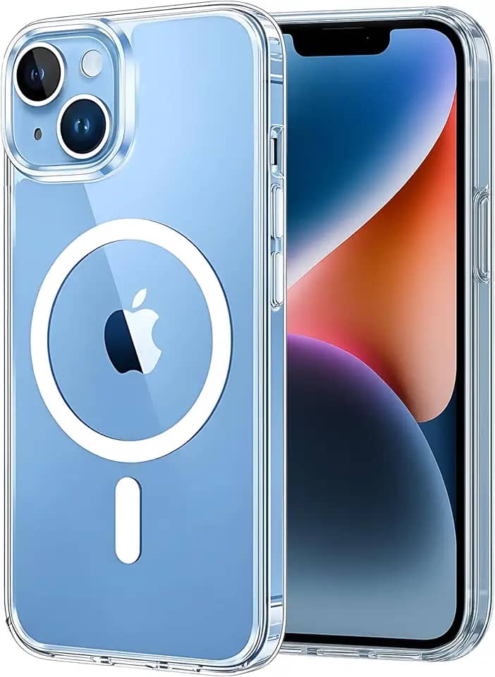 Capa Mag-safe para [iPhone 14] Capinha Magnetica Premium com [Proteção de Camera] Clear Case [Anti-Amarelamento] Transparente, Compatível com MagSafe, Resistente a Riscos e Anti Impacto