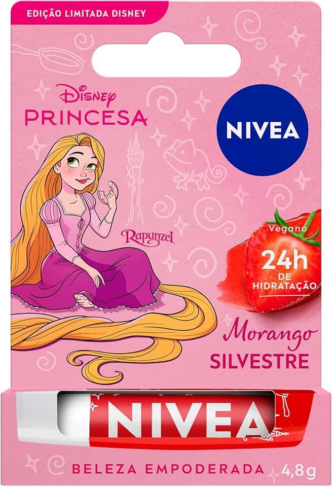 NIVEA Hidratante Labial Morango Silvestre Ed. Limitada Rapunzel Disney® Princesa 4,8g