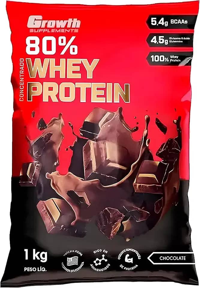 Whey Protein Concentrado 80% Growth Supplements (1KG) - Chocolate