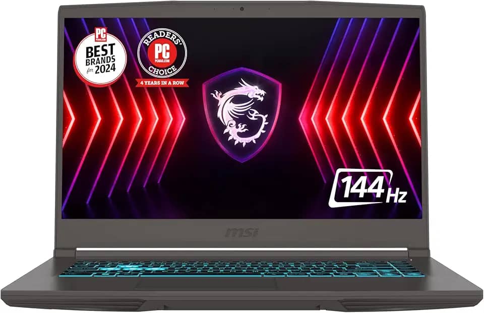 MSI Notebook para jogos fino de 15 15,6 polegadas 144Hz FHD: Intel Core i7-13620H, NVIDIA Geforce RTX 4050, 16GB DDR4, SSD NVMe 512GB, WiFi 6E, Win 11: Preto B13VE-2678US