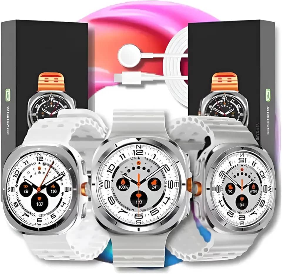 Smartwatch Microwear MA27 Watch Ultra, Tela IPS 47mm, GPS Integrado, A Prova D'Água IP68, Bluetooth, Bússola, Relogio Inteligente Feminino e Masculino (Prata)