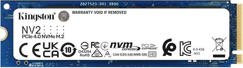 SSD Kingston NV2 500GB NVMe M.2 2280 (Leitura até 3500MB/s e Gravação até 2100MB/s)