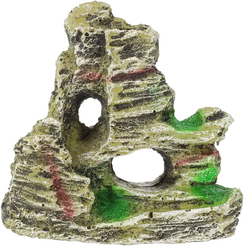 Ornamento de vista da montanha, decorações de tanque de peixes, jardim ornamental de resina, para decoração de paisagem de aquário terraços jardins e varandas, 1 × 10 × 5,5 cm