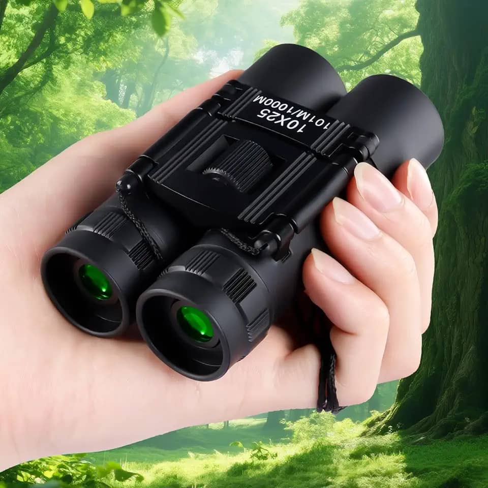 Binóculos compactos de borracha 10 x 25 telescópio portátil