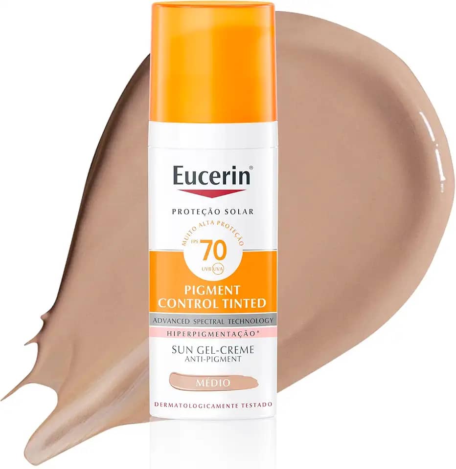 EUCERIN Protetor Solar Facial Antimanchas Com Cor FPS70 50ml, Pigment Control, Proteção UVA, UVB e Luz Visível, Thiamidol