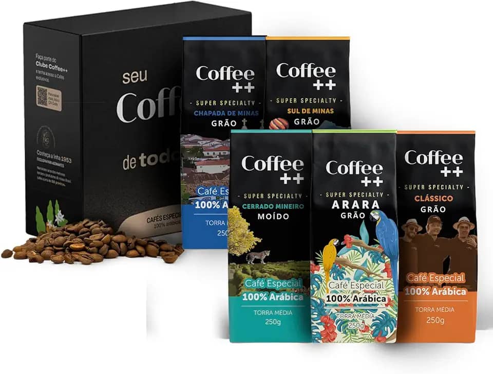 Kit 5 Pacotes Café Especial Em Grãos Coffee Mais - 5 x 250g