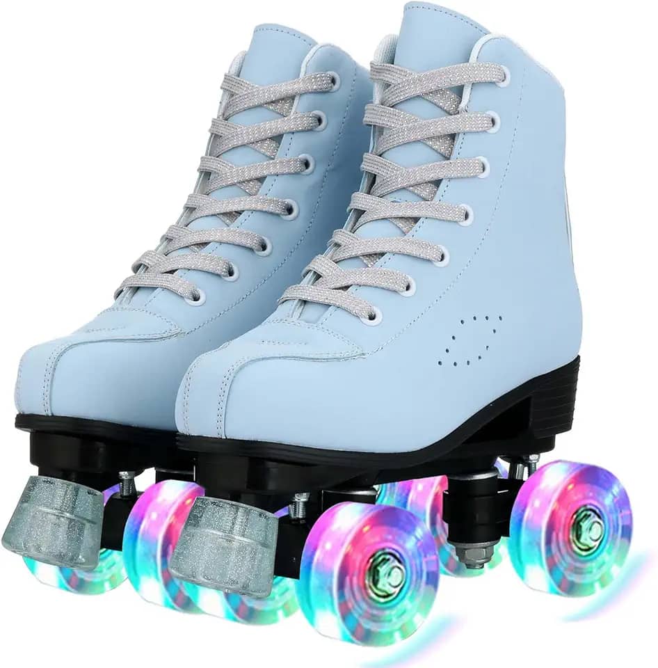 Comeon Patins para mulheres, patins de couro PU, couro de cano alto, para iniciantes, adolescentes, mulheres, meninas e meninos, adultos