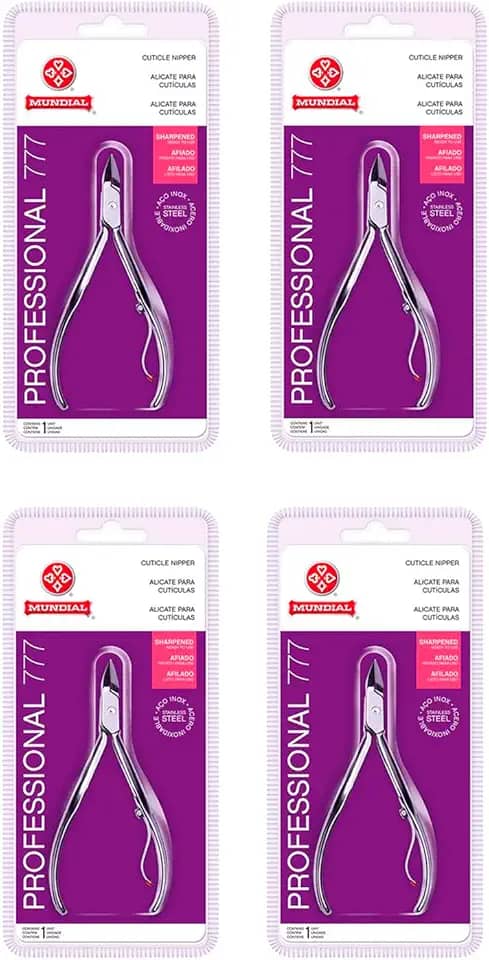 Alicate Inox Cutícula Afiado 777 4 unidades Profissional Mundial